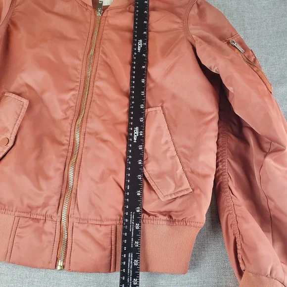 WILFRED Free Avion Bomber Jacket Womens Small Dark Peach Cropped Aritzia - Picture 13 of 16